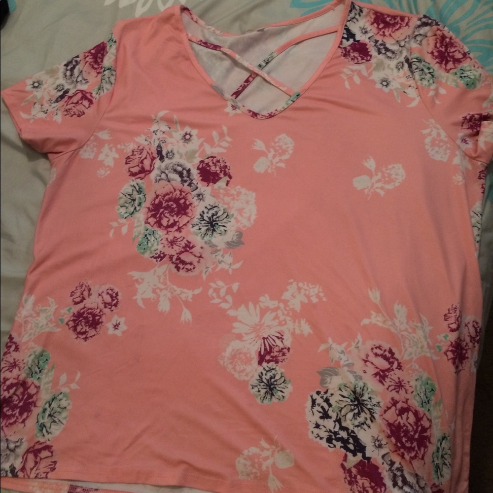 Floral criss cross top